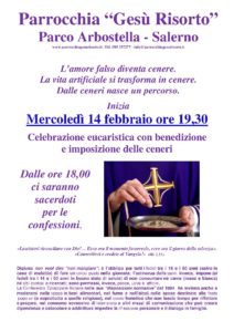 mercoledì delle ceneri 2018